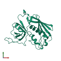 PDB entry 1ste coloured by chain, front view.