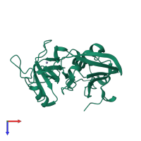 PDB entry 1ste coloured by chain, top view.