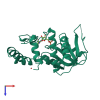 PDB entry 1sto coloured by chain, top view.