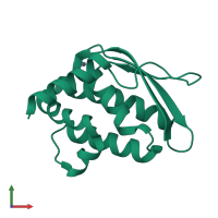 PDB entry 1su0 coloured by chain, front view.