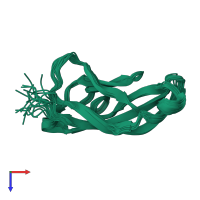 PDB entry 1suh coloured by chain, ensemble of 20 models, top view.