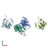 PDB entry 1sui coloured by chain, front view.