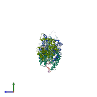 PDB entry 1sui coloured by chain, side view.