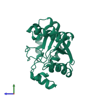 PDB entry 1sur coloured by chain, side view.