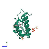 PDB entry 1sv3 coloured by chain, side view.