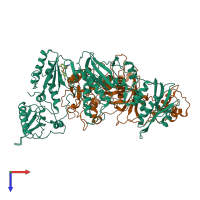 PDB entry 1sv5 coloured by chain, top view.