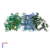 PDB entry 1sv6 coloured by chain, top view.