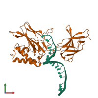 PDB entry 1svc coloured by chain, front view.