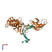 PDB entry 1svc coloured by chain, top view.