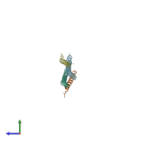 PDB entry 1svf coloured by chain, side view.