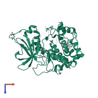 cAMP-dependent protein kinase catalytic subunit alpha in PDB entry 1svg, assembly 1, top view.