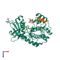 PDB entry 1svh coloured by chain, top view.