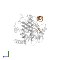 cAMP-dependent protein kinase inhibitor alpha in PDB entry 1svh, assembly 1, side view.