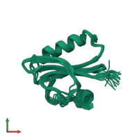 PDB entry 1svq coloured by chain, ensemble of 20 models, front view.