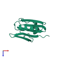 PDB entry 1svr coloured by chain, top view.