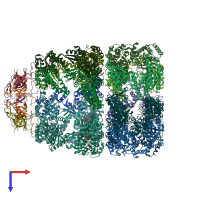 PDB entry 1svt coloured by chain, top view.