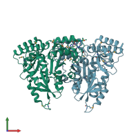 PDB entry 1svv coloured by chain, front view.