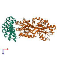 PDB entry 1svx coloured by chain, top view.