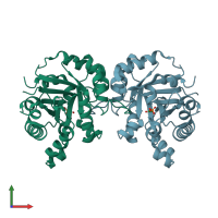 PDB entry 1sw3 coloured by chain, front view.