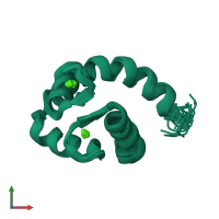 PDB entry 1sw8 coloured by chain, ensemble of 20 models, front view.