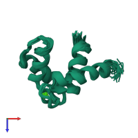 PDB entry 1sw8 coloured by chain, ensemble of 20 models, top view.