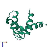 Calmodulin-1 in PDB entry 1sw8, assembly 1, top view.