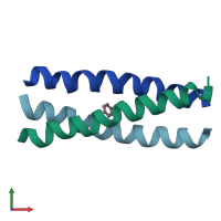 PDB entry 1swi coloured by chain, front view.