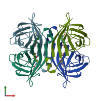 PDB entry 1swp coloured by chain, front view.