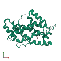 PDB entry 1swx coloured by chain, front view.