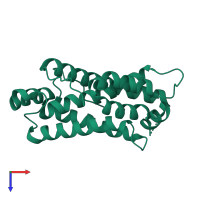 PDB entry 1swx coloured by chain, top view.