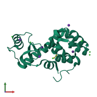 PDB entry 1sx2 coloured by chain, front view.