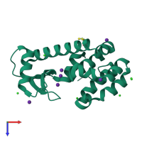 PDB entry 1sx2 coloured by chain, top view.