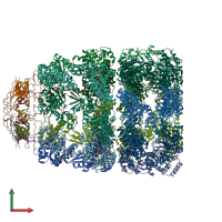 PDB entry 1sx4 coloured by chain, front view.