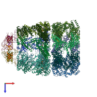PDB entry 1sx4 coloured by chain, top view.