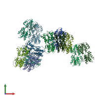 PDB entry 1sxi coloured by chain, front view.