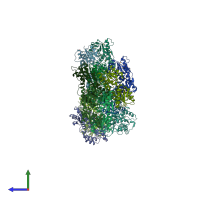 PDB entry 1sxi coloured by chain, side view.
