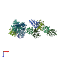 PDB entry 1sxi coloured by chain, top view.
