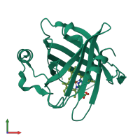 PDB entry 1sxy coloured by chain, front view.