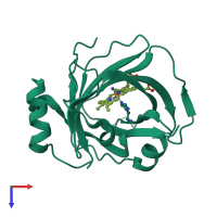 PDB entry 1sxy coloured by chain, top view.