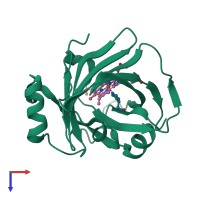 PDB entry 1sy3 coloured by chain, top view.