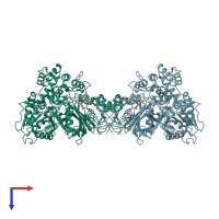 PDB entry 1sy7 coloured by chain, top view.