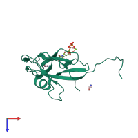 PDB entry 1syl coloured by chain, top view.