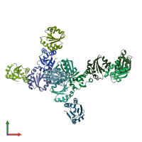 PDB entry 1syr coloured by chain, front view.
