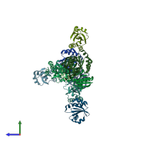 PDB entry 1syr coloured by chain, side view.