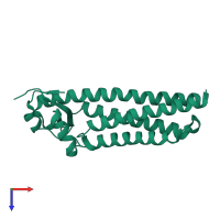 PDB entry 1szi coloured by chain, top view.