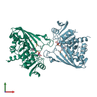 PDB entry 1szj coloured by chain, front view.