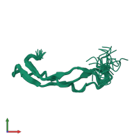 PDB entry 1szl coloured by chain, ensemble of 20 models, front view.