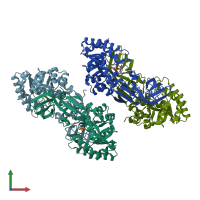 PDB entry 1szr coloured by chain, front view.