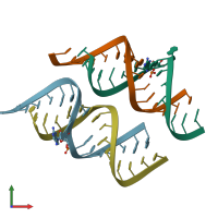 PDB entry 1t0d coloured by chain, front view.