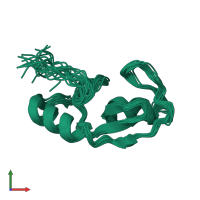 PDB entry 1t1h coloured by chain, ensemble of 20 models, front view.
